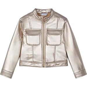 Mayoral Girls Gold Biker Jacket - 4T